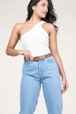 Cheap Copenhagen Muse Baby Rib One-Shoulder Top Siv | White... | | Little Soho