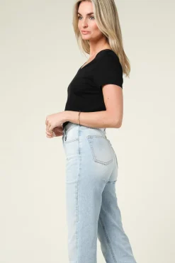 Fashion American Vintage Basic T-Shirt With Round Neck Jacksonville | Black... | | Little Soho