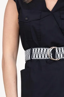 New Kocca Belted Poplin Dress Relmarr | Black... | | Little Soho