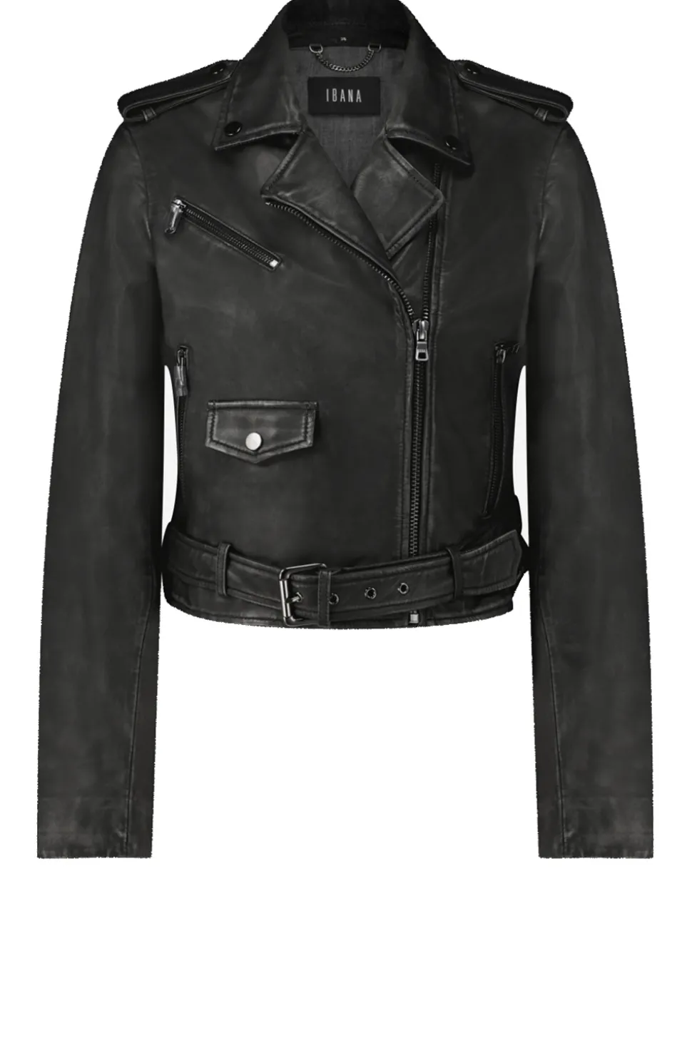 Best Ibana Black Washed Leather Jacket Berry | Black... | | Little Soho