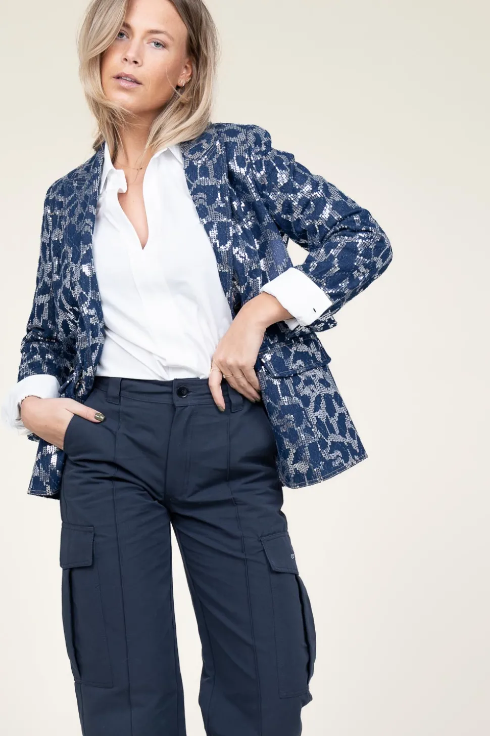 Sale Co'Couture Blazer With Sequins Segal | Blue... | | Little Soho