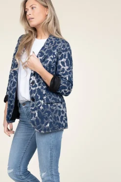 Sale Co'Couture Blazer With Sequins Segal | Blue... | | Little Soho