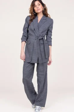 Hot Copenhagen Muse Blazer With Tie Belt Tonnie | Grey... | | Little Soho