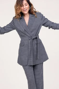 Hot Copenhagen Muse Blazer With Tie Belt Tonnie | Grey... | | Little Soho