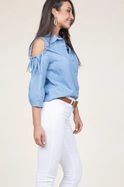 New Liu Jo Blouse Met Open Schouders Hole | Blue... | | Little Soho
