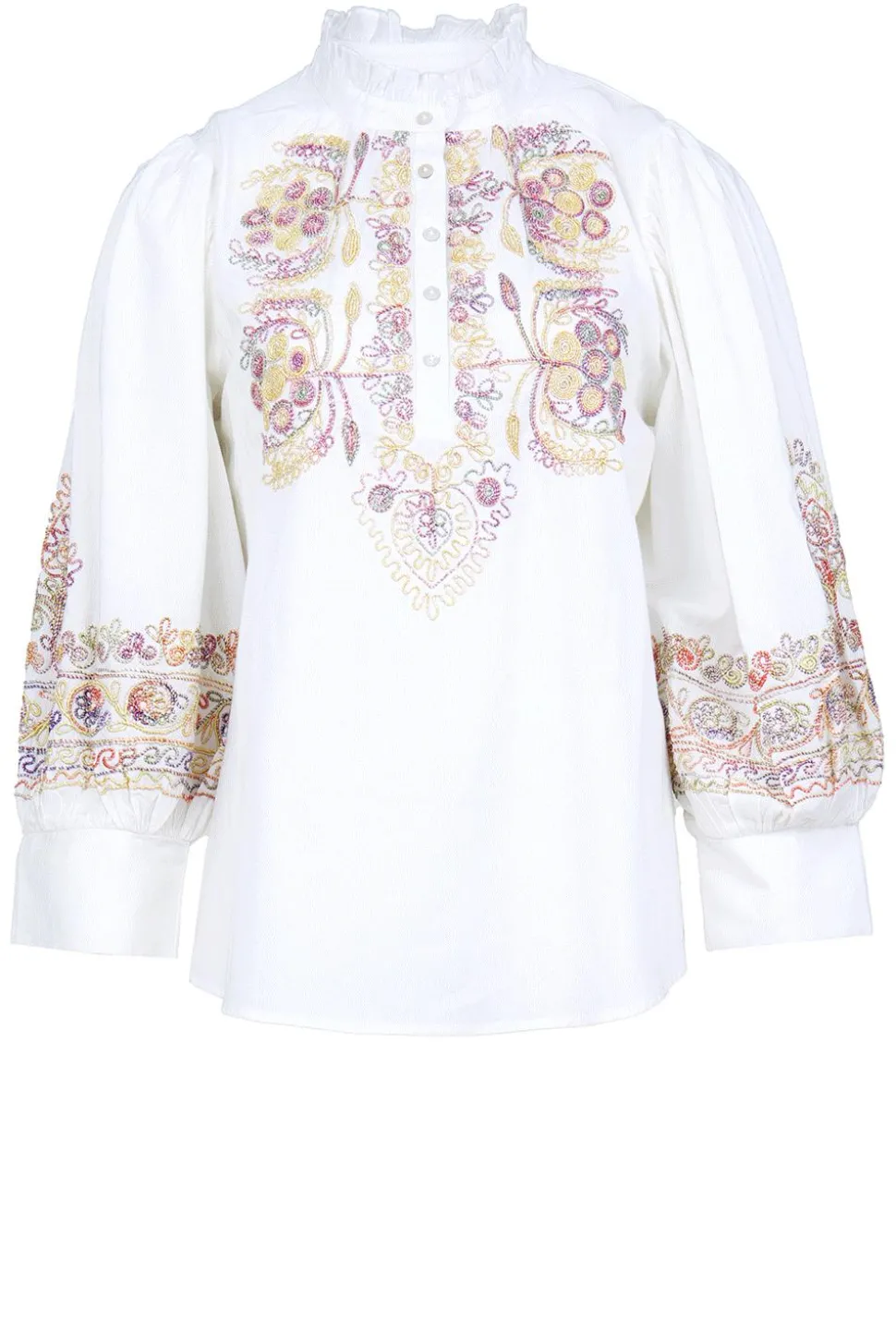 Flash Sale Antik Batik Blouse With Colored Embroidery Neil | White... | | Little Soho