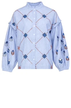 Flash Sale Stella Forest Blouse With Embroidery Amalia | Blue... | | Little Soho