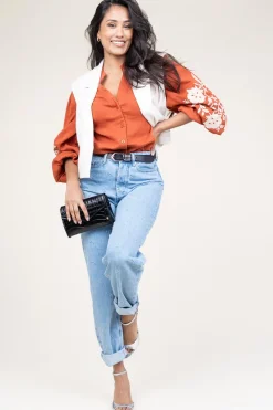 Online Stella Forest Blouse With Embroidery Gabriella | Rust... | | Little Soho