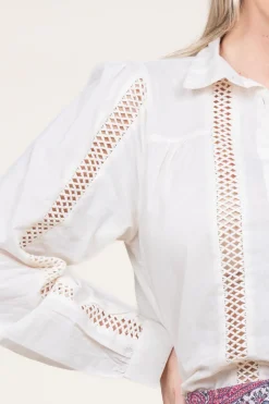 Fashion Lollys Laundry Blouse With Openwork Details Sienna | Natural... | | Little Soho