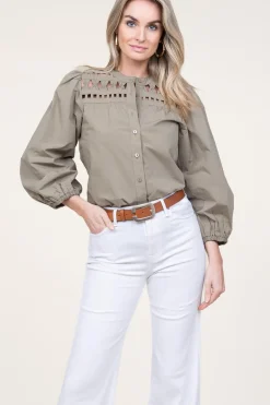 Cheap Aaiko Blouse With Openwork Details Paiva | Green... | | Little Soho