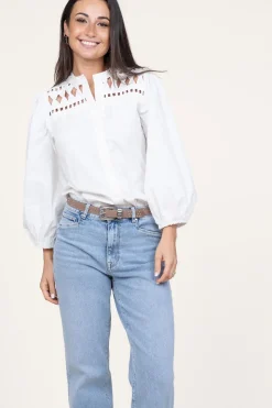 Flash Sale Aaiko Blouse With Openwork Details Paiva | Natural... | | Little Soho