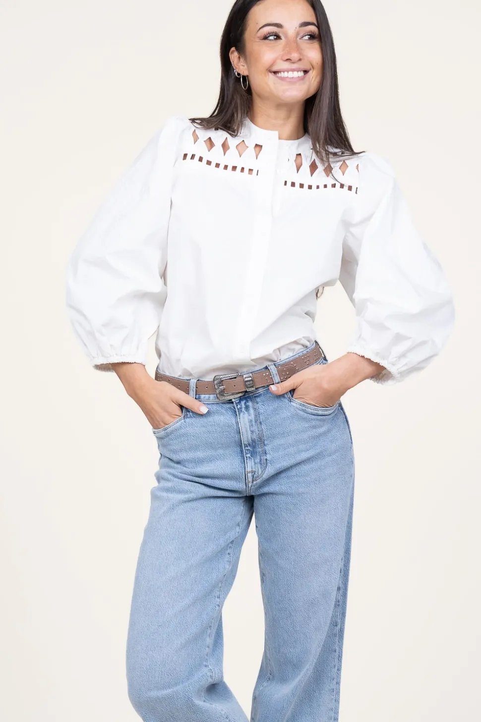 Flash Sale Aaiko Blouse With Openwork Details Paiva | Natural... | | Little Soho