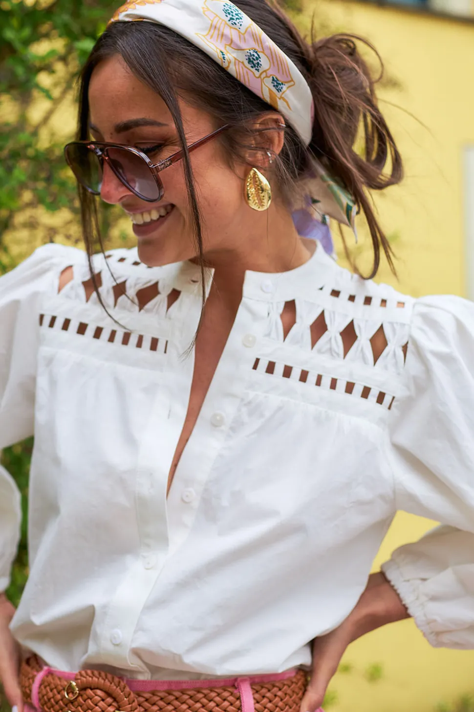 Flash Sale Aaiko Blouse With Openwork Details Paiva | Natural... | | Little Soho