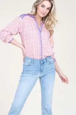 Store Berenice Blouse With Print Cool Spring | Pink... | | Little Soho