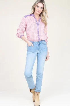 Store Berenice Blouse With Print Cool Spring | Pink... | | Little Soho