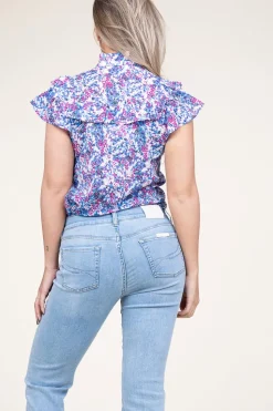 Hot Suncoo Blouse With Print Laura | Blue... | | Little Soho