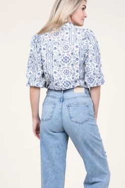 Cheap Aaiko Blouse With Print Lien | Blue... | | Little Soho