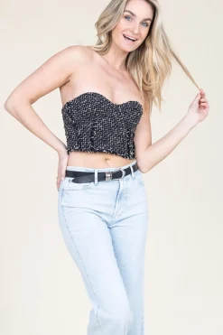 Store Patrizia Pepe Boucle Bustier Lia | Black... | | Little Soho