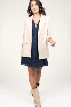 Fashion ba&sh Broidery Dress With Deep V-Neck Brancia | Blue... | | Little Soho