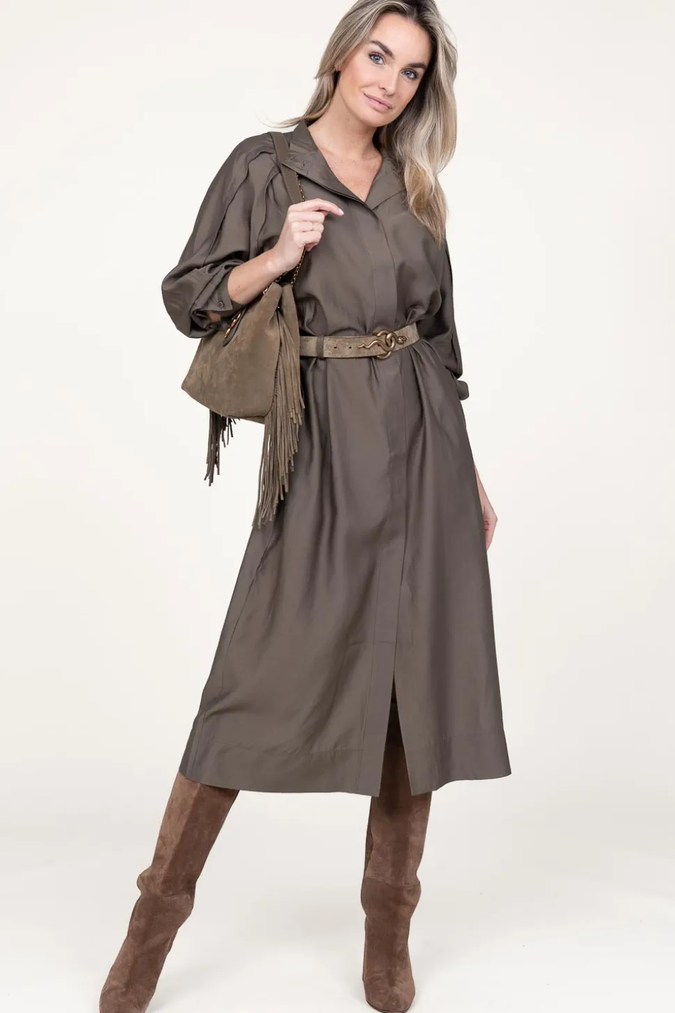 New Second Female Button-Through Dress Mazar | Green... | | Little Soho