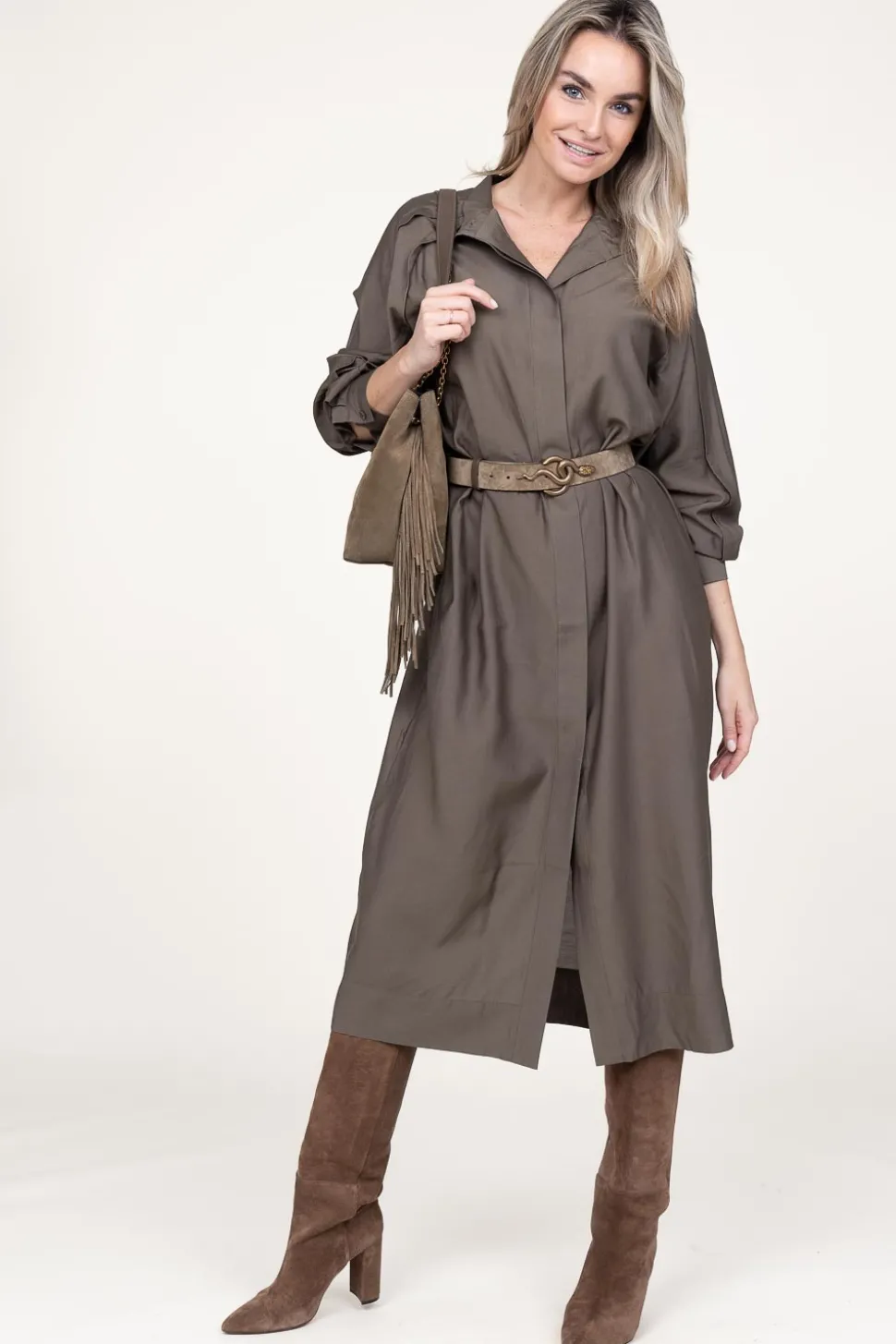 New Second Female Button-Through Dress Mazar | Green... | | Little Soho