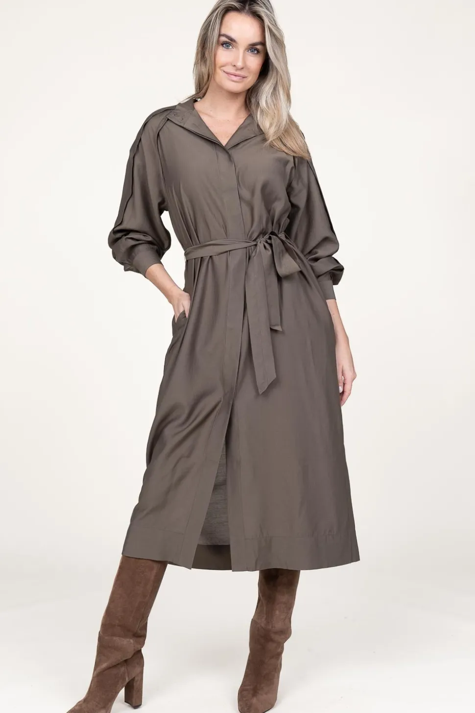 New Second Female Button-Through Dress Mazar | Green... | | Little Soho