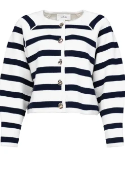 Store ba&sh Cardigan With Luxurious Buttons Massimo | Natural /Navy... | | Little Soho
