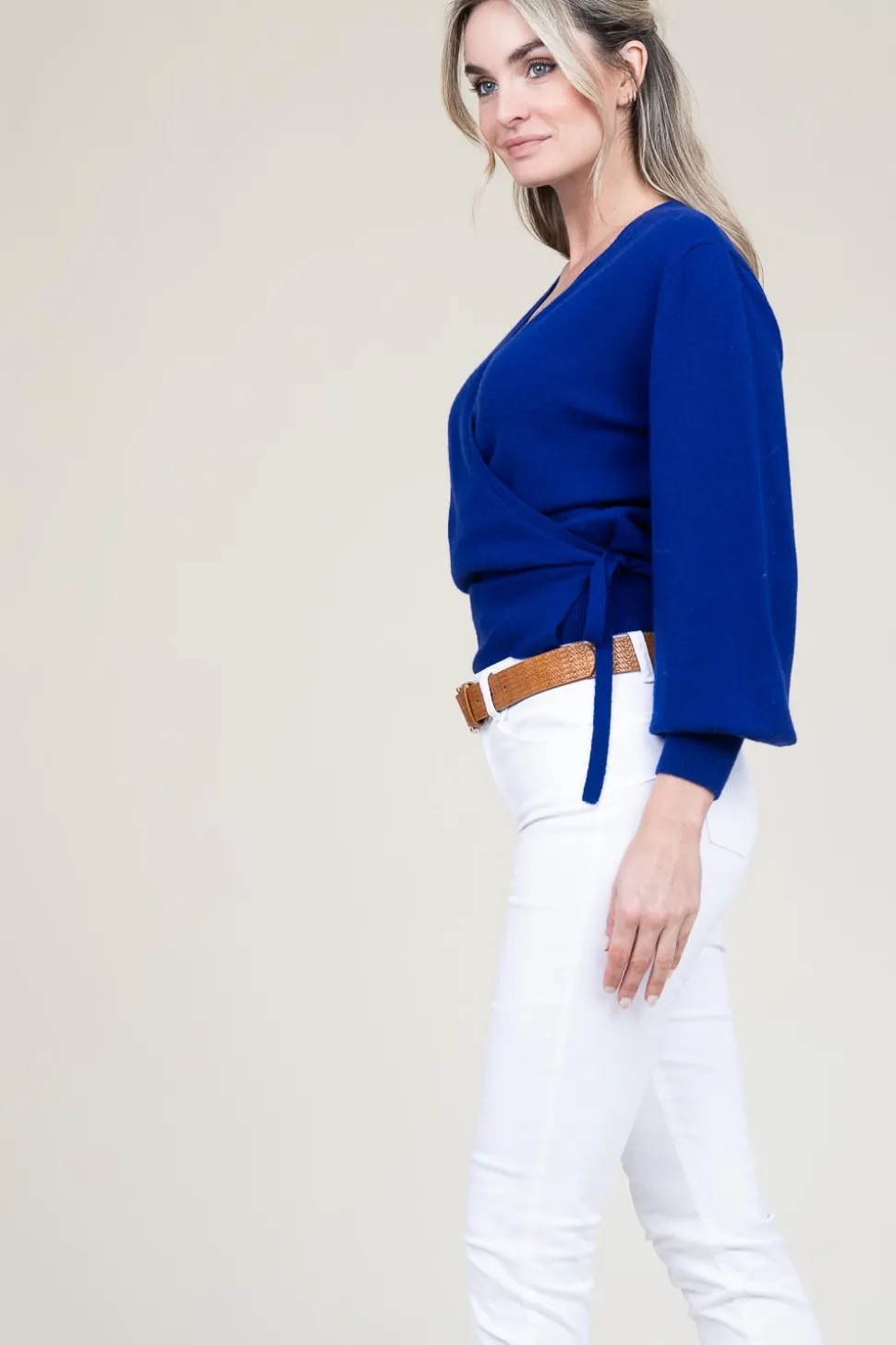 Flash Sale Absolut Cashmere Cashmere Wrap Sweater Belinda | Blue... | | Little Soho