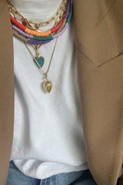 Fashion Mimi et Toi Coloured Beaded Necklace Fleur | Lilac/Turquoise... | | Little Soho