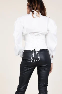 Cheap Mes Demoiselles Cotton Blouse With Corset Detail Vicotoire | White... | | Little Soho