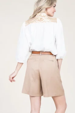 Discount Greek Archaic Kori Cotton Blouse With Embroidery Sofi | White... | | Little Soho