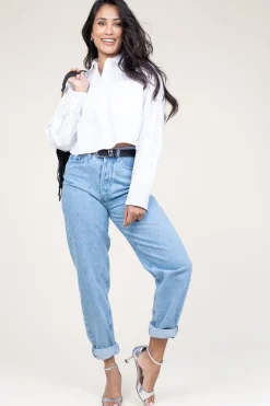 Store Second Female Cotton Cropped Blouse Charm | White... | | Little Soho