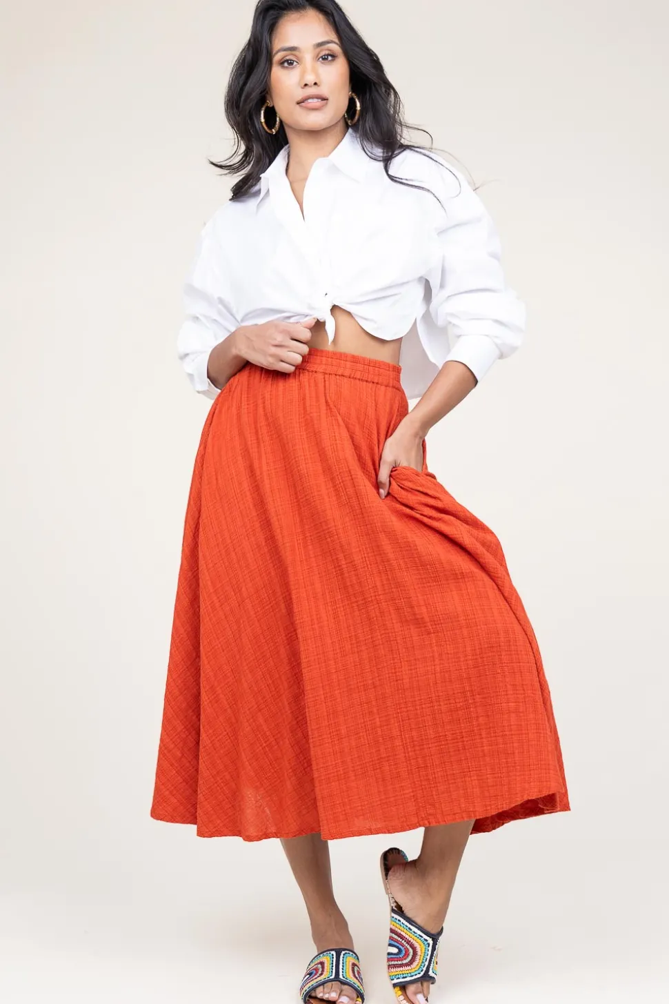 Store Second Female Cotton Cropped Blouse Charm | White... | | Little Soho