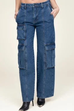 Best Co'Couture Cotton Denim Cargo Pants Vika | Blue... | | Little Soho