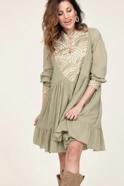 Sale Greek Archaic Kori Cotton Dress Alexa | Green... | | Little Soho