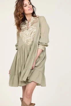 Sale Greek Archaic Kori Cotton Dress Alexa | Green... | | Little Soho