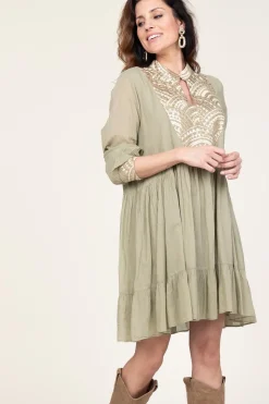 Sale Greek Archaic Kori Cotton Dress Alexa | Green... | | Little Soho