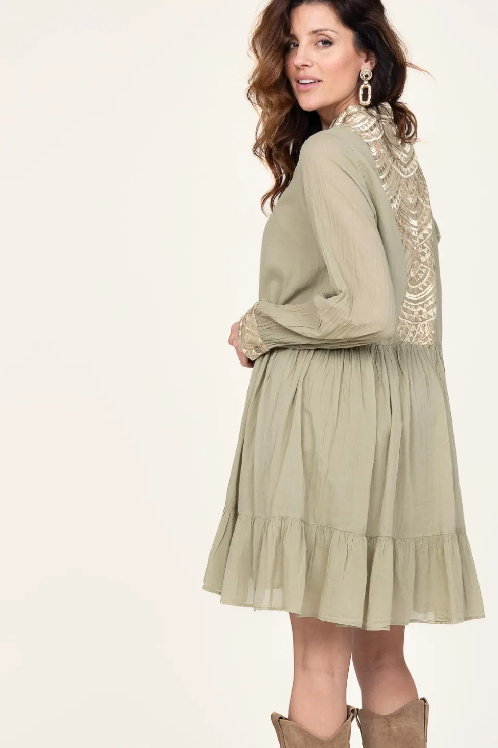 Sale Greek Archaic Kori Cotton Dress Alexa | Green... | | Little Soho