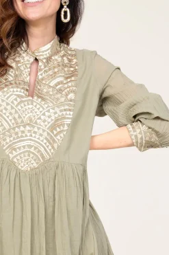 Sale Greek Archaic Kori Cotton Dress Alexa | Green... | | Little Soho