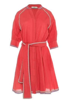 Clearance Devotion Cotton Dress With Embroidery Amelia | Red... | | Little Soho