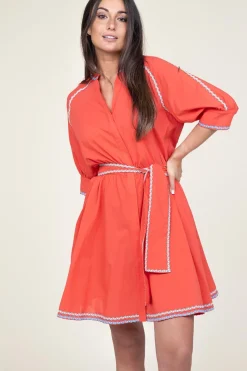 Clearance Devotion Cotton Dress With Embroidery Amelia | Red... | | Little Soho