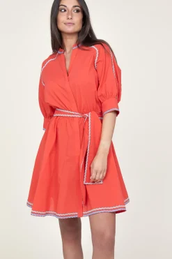 Clearance Devotion Cotton Dress With Embroidery Amelia | Red... | | Little Soho