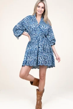 Discount Ibana Cotton Dress With Print Dounya | Blue... | | Little Soho