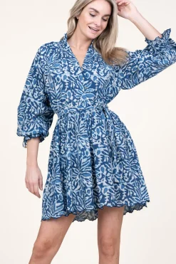 Discount Ibana Cotton Dress With Print Dounya | Blue... | | Little Soho