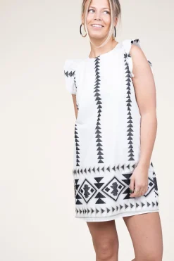 Store Kocca Cotton Embroidery Dress Bettina | Black & White... | | Little Soho