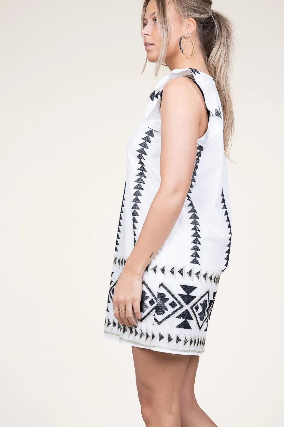 Store Kocca Cotton Embroidery Dress Bettina | Black & White... | | Little Soho