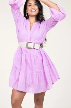 Discount Devotion Cotton Foil Dress Lavrentia | Purple... | | Little Soho