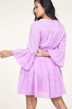 Discount Devotion Cotton Foil Dress Lavrentia | Purple... | | Little Soho