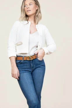 Hot Twinset Cotton Knitted Cardigan Lola | Natural... | | Little Soho