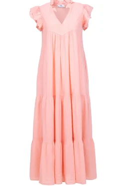 Online Devotion Cotton Maxi Dress Erietta | Coral... | | Little Soho